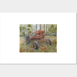 old farm tractor antique Posters and Art